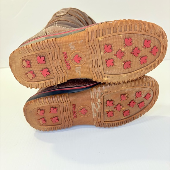 Pajar Canada Chocolate and Tan Grip Tall Winter Boots, Lace-Up Boots Sz6-61/2 - Picture 8 of 12